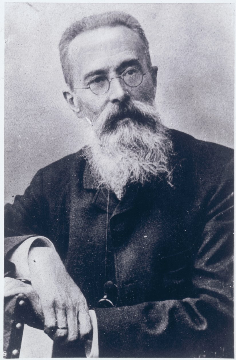 Nikolai Andreievich Rimski-Korsakovin (1844-1908) muotokuva tekijältä Russian Photographer