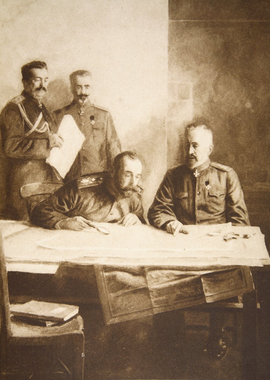 Venäjän keisari ja suuriruhtinas Nikolai edessä (seepiakuva) tekijältä Russian Photographer