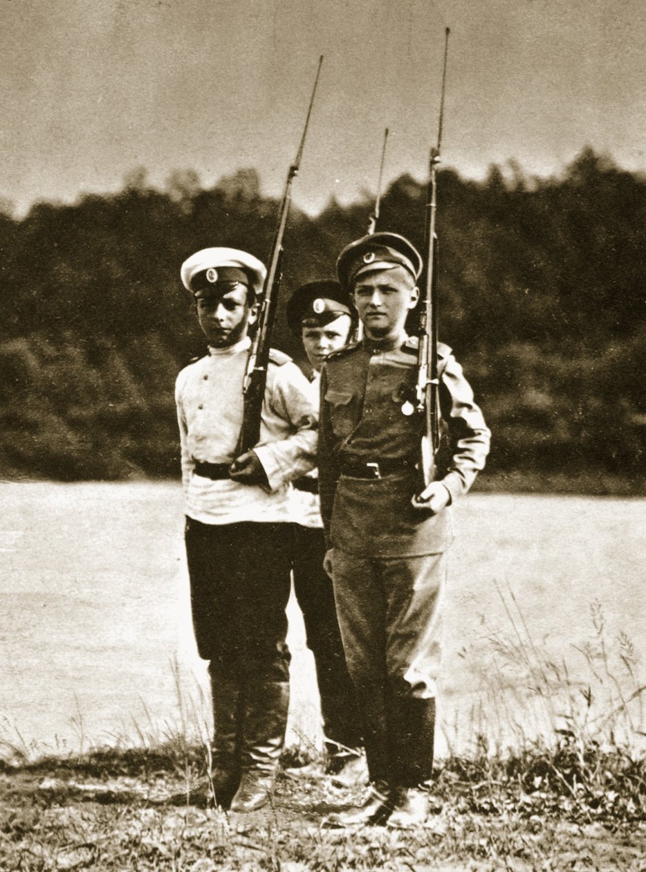 Tsarevitš Aleksei, 12-vuotias, n. 1916 (seepiakuva) tekijältä Russian Photographer