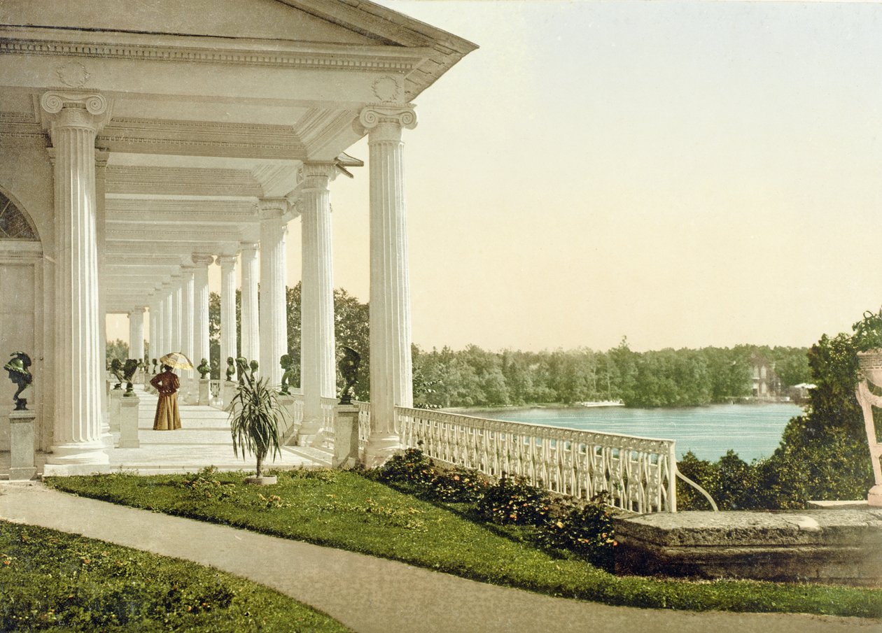 Vintage-postikortti Tsarskoje Selon terassista, 1890-luku tekijältä Russian Photographer