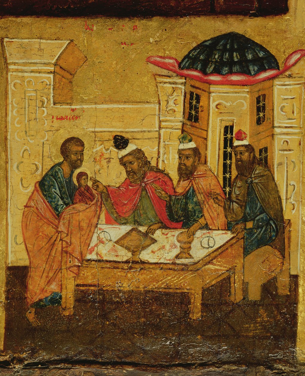 Taikaiden palvontaa kuvaava ikoni, n. 1550 tekijältä Russian School