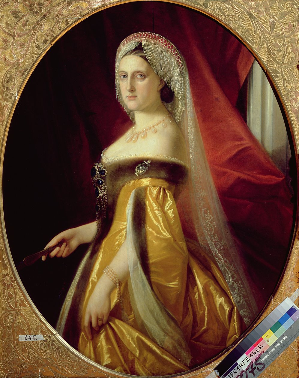 Suurherttuatar Maria Nikolaevnan (1819-76) muotokuva Pietarin taideakatemian presidentistä tekijältä Russian School