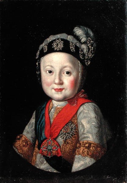 Muotokuva suurruhtinas Pavel Petrovichista lapsena, 1700-luvun toinen puoli tekijältä Russian School