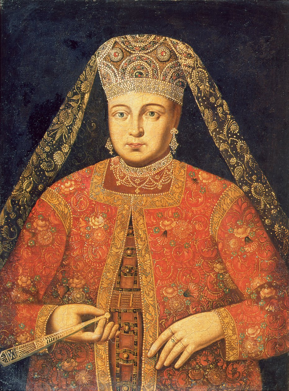 Tsaaritar Marfa Matvejevnan (1664-1715) muotokuva tekijältä Russian School