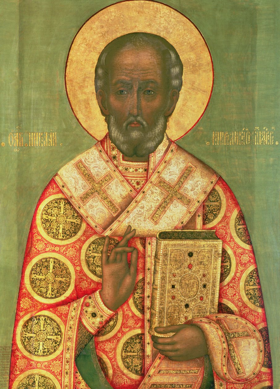 Pyhä Nikolaus, Moskovan koulu (tempera paneelissa) tekijältä Russian School