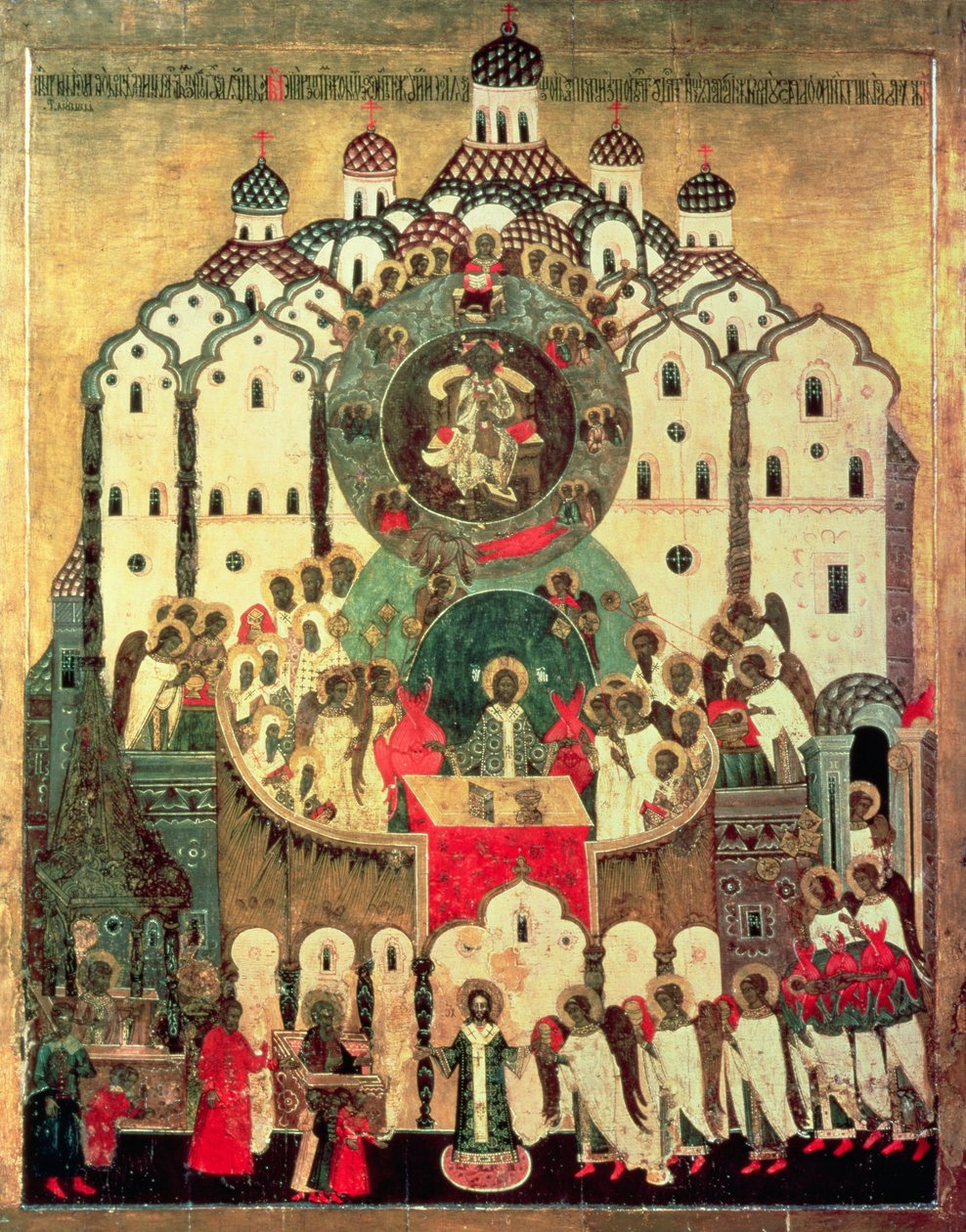 The Assembly of Angels (tempera paneelissa) tekijältä Russian School