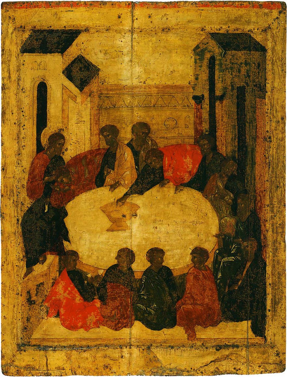 Viimeinen ehtoollinen (tempera ja kultalehti paneelissa) tekijältä Russian School