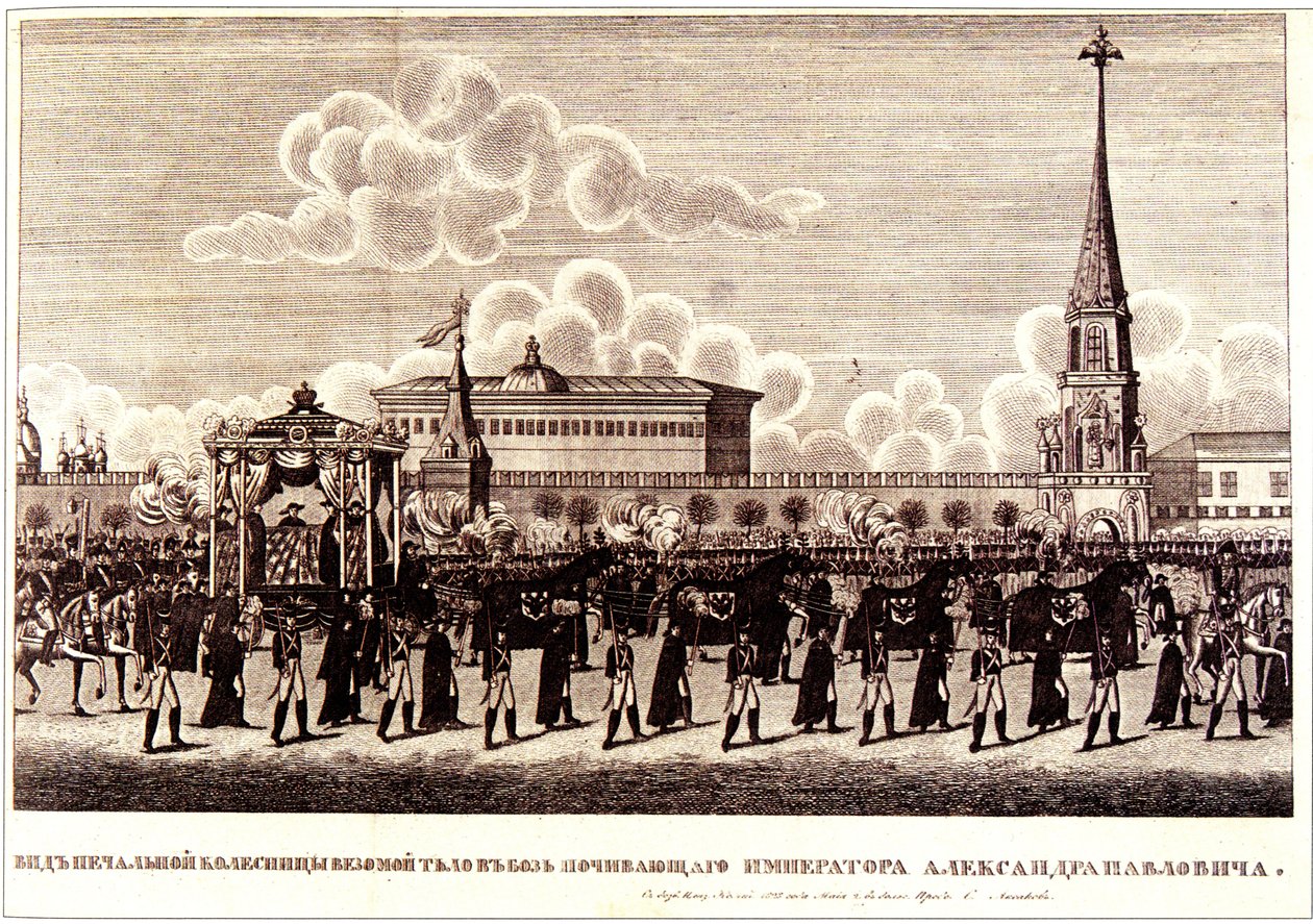 Keisari Aleksanteri I:n hautajaiset Moskovan Kremlissä, 1828 tekijältä Russian Master