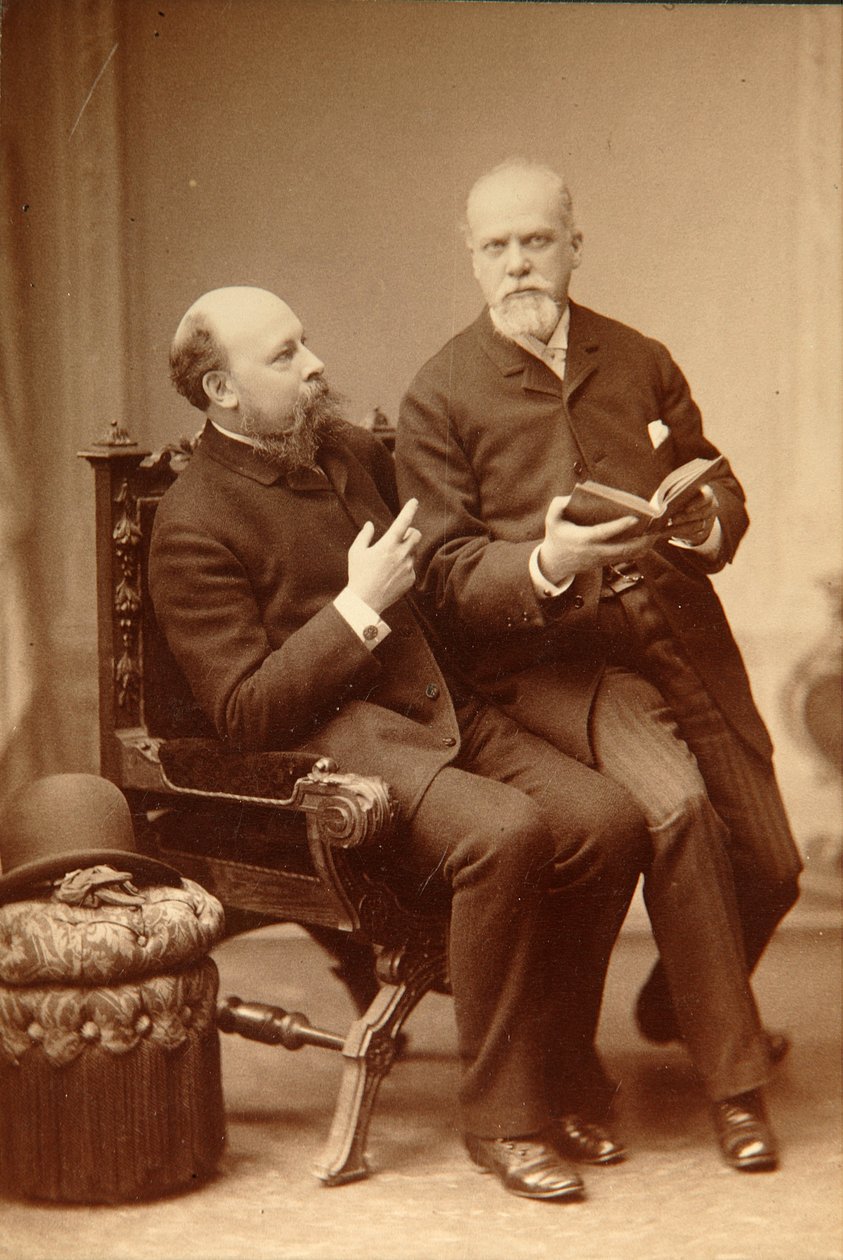 Taiteilija Pavel Vassiljevitš Šukovski (1846-1912) Historioitsija Aleksanteri Onegin (Otto) Weimarissa. Albumin valokuva tekijältä Russian Photographer