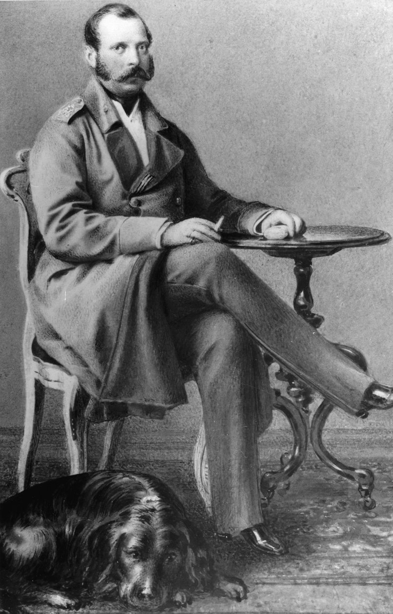 Venäjän keisari Aleksanteri II:n muotokuva (Aleksandri II, Aleksandr Nikolajevitš Romanov, Aleksanteri II Nikolajevitš) (1818-1881) tekijältä Russian Photographer