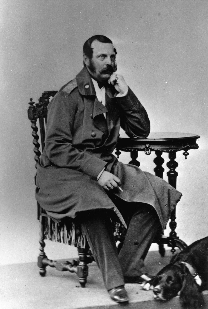 Venäjän keisari Aleksanteri II:n muotokuva (Aleksandri II, Aleksandr Nikolajevitš Romanov, Aleksanteri II Nikolajevitš) (1818-1881) tekijältä Russian Photographer