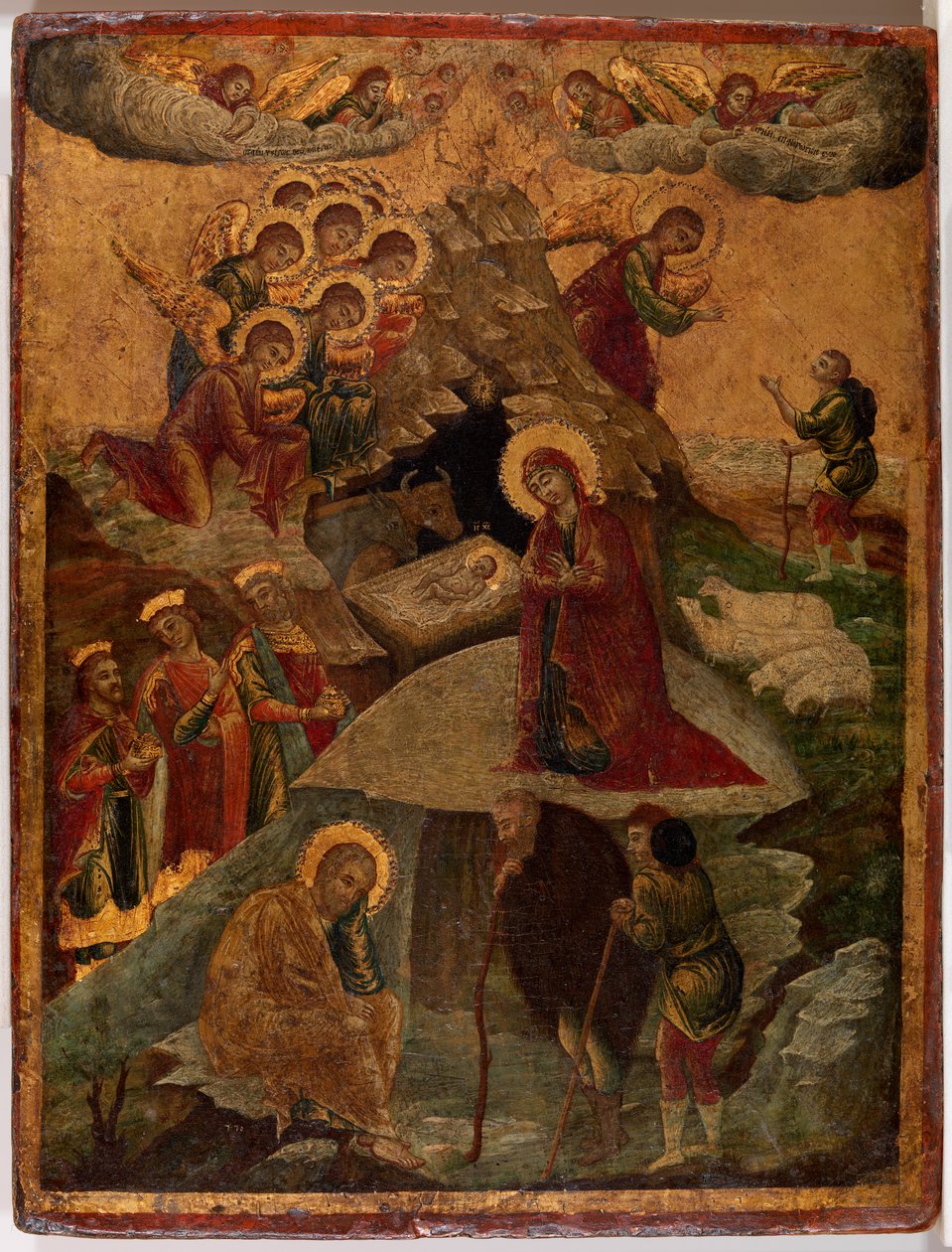 Adoration of the Magi, 1500 (tempera ja kultalehti paneelissa) tekijältä Russian School
