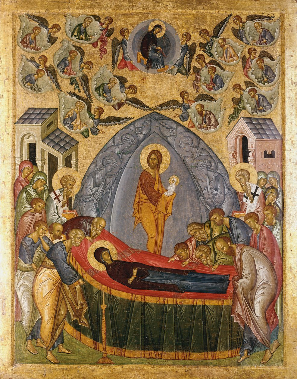 Jumalanäidin nukkuminen, 1500-25 tekijältä Russian School