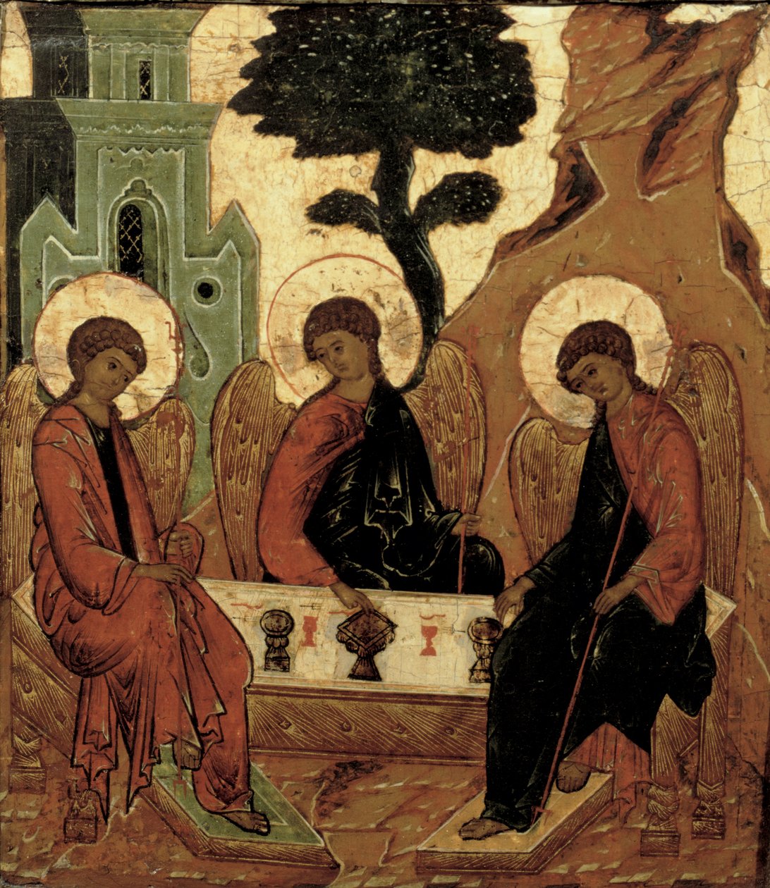 Vanhan testamentin kolminaisuus, 1500-luvun ikoni tekijältä Russian School