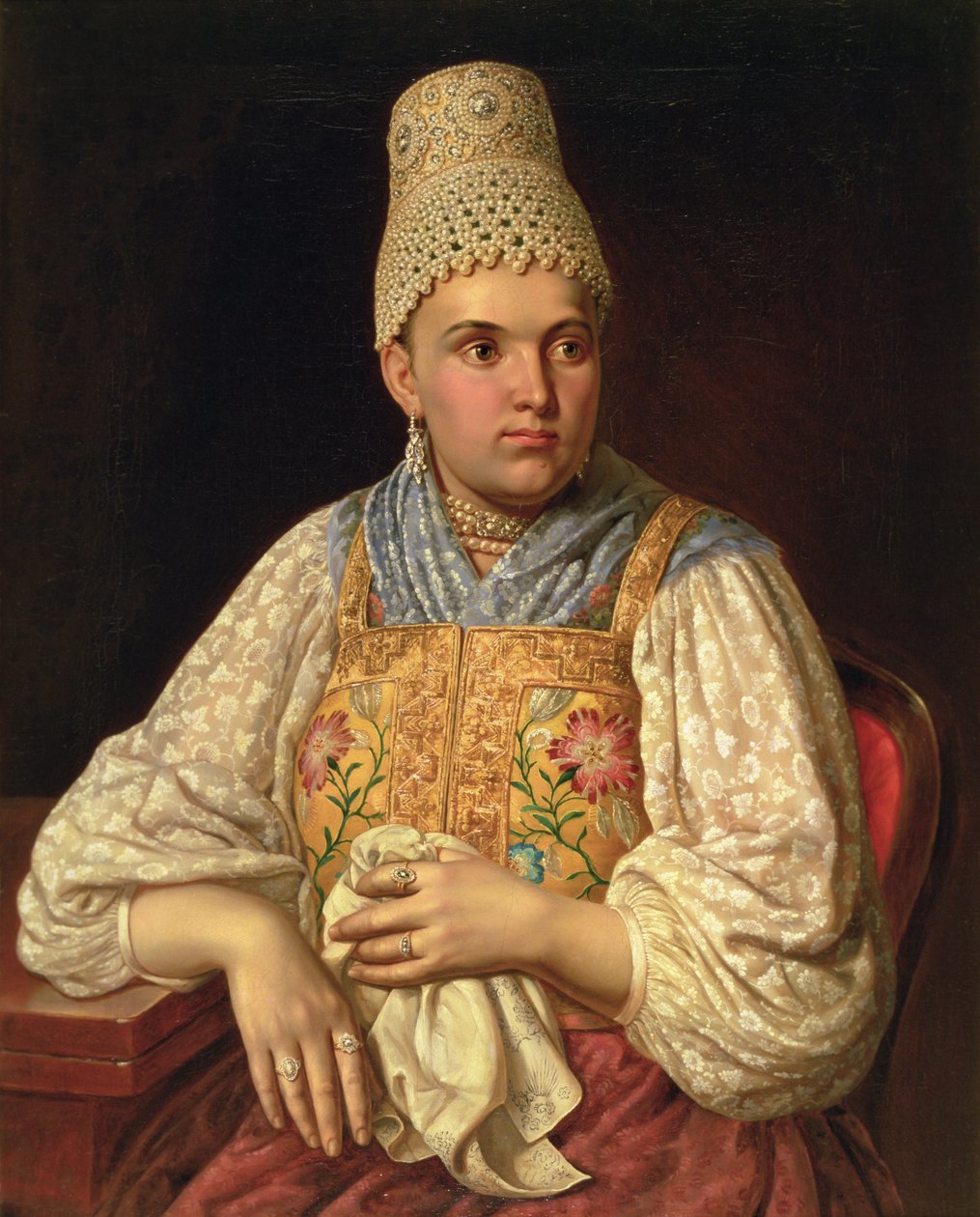 Anna Petrovna Filatovan muotokuva, n. 1840 (pari 74387) tekijältä Russian School