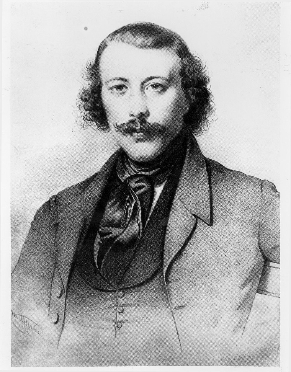 Mihail Aleksandrovitš Bakuninin (1814-76) muotokuva 1843 tekijältä Russian School