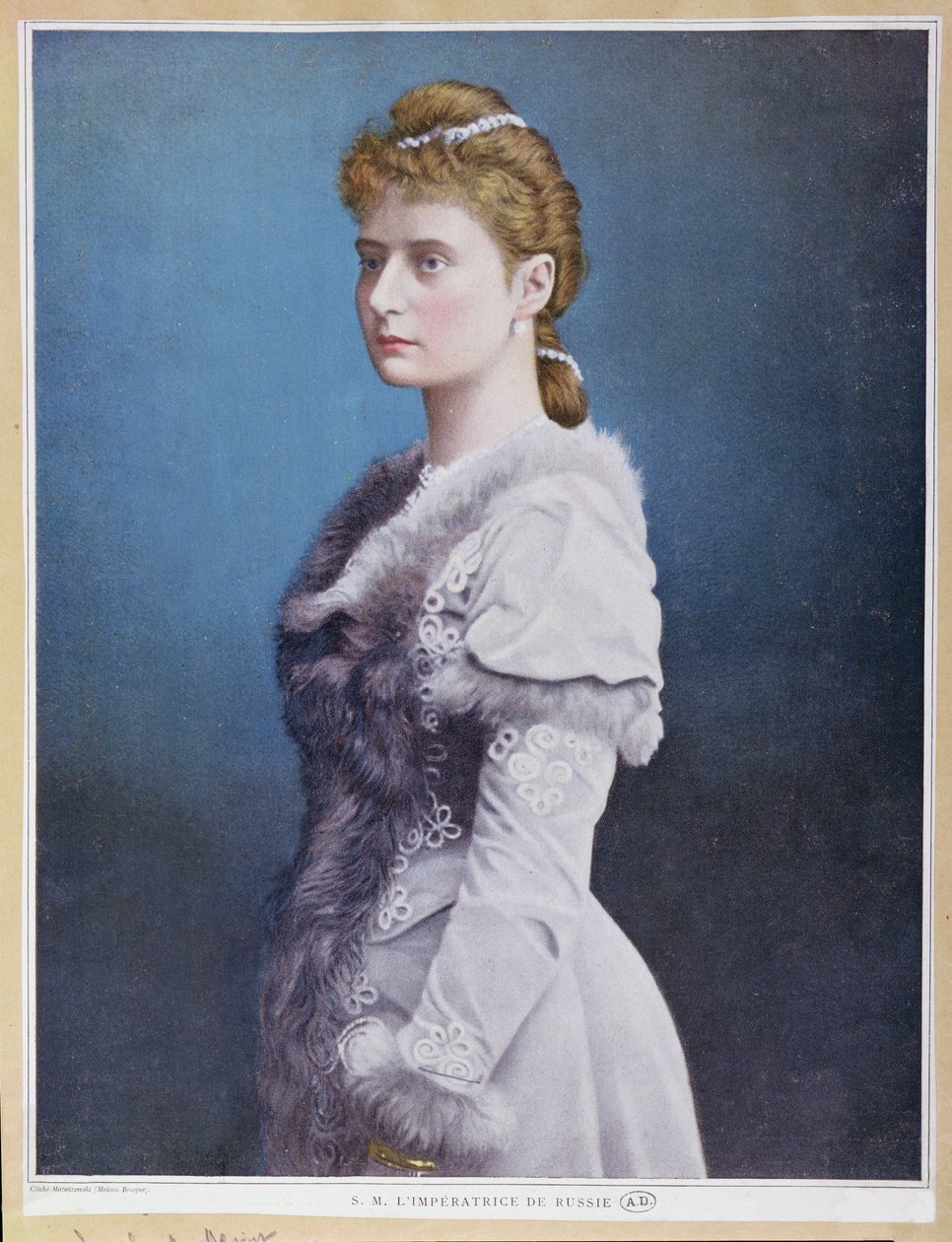 Muotokuva tsaaritar Alexandra Feodorovnasta (1872-1918) n. 1898 tekijältä Russian School