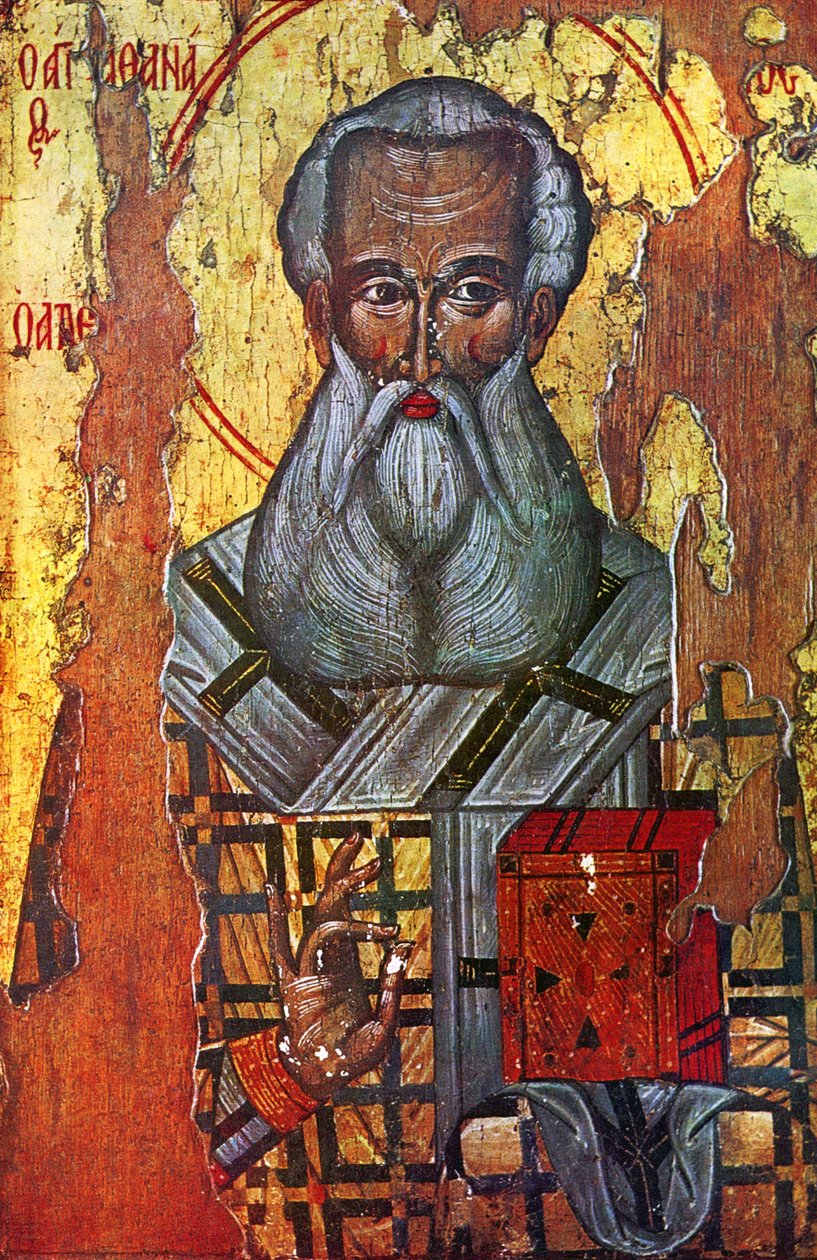 Pyhä Athanasius Aleksandrialainen (öljy ja kulta puulle) tekijältä Russian School