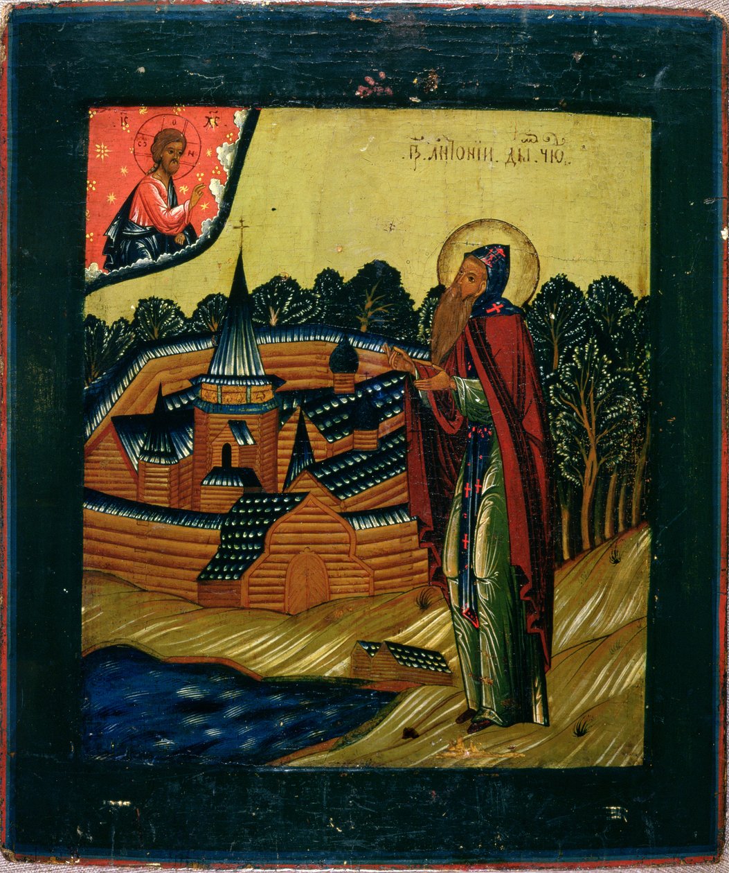St. Antony of Dym, 1600-luvun loppu (tempera taulussa) tekijältä Russian School