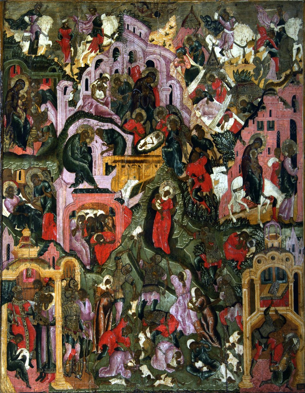 Kristuksen syntymä Pyhä yö, 1600-luvun toinen puoli. tekijältä Russian icon.