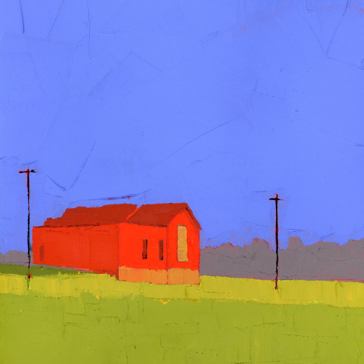 Sininen tunti, 2025 (akryyli puupaneelille) tekijältä Ruth Lague