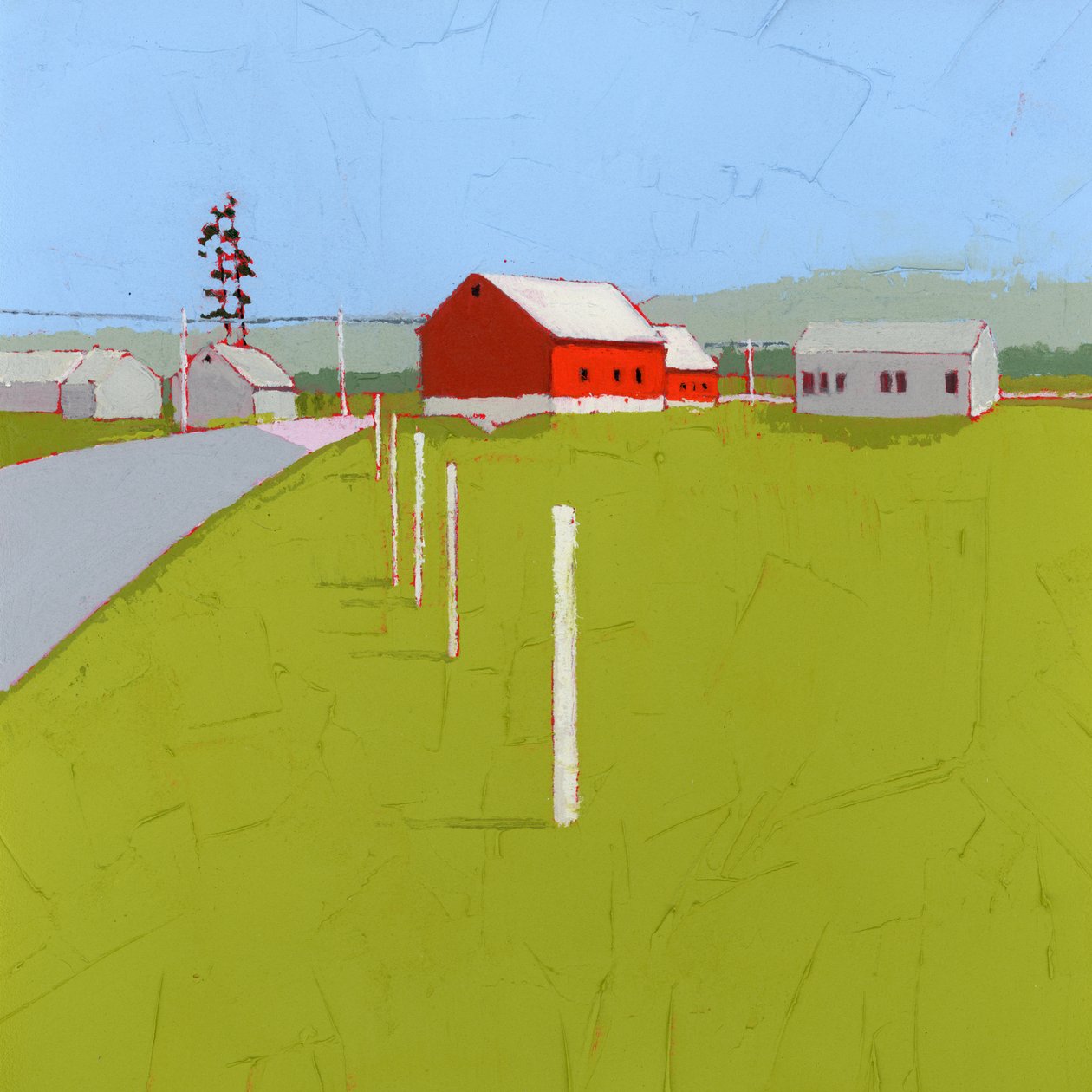 Round the Bend, 2025 (akryyli puupaneelille) tekijältä Ruth Lague