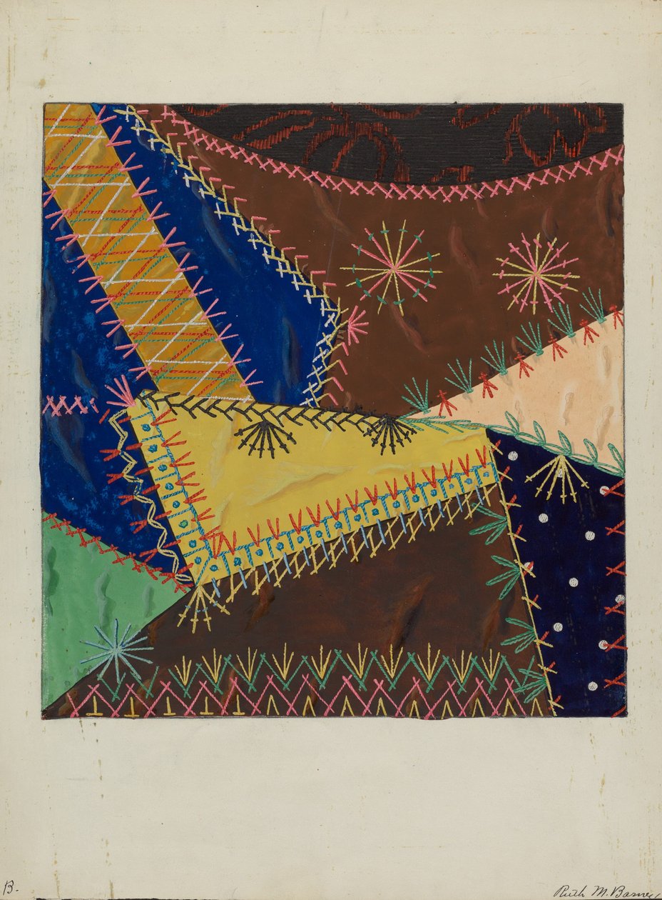 Hullu Quilt, c. 1940. tekijältä Ruth M Barnes