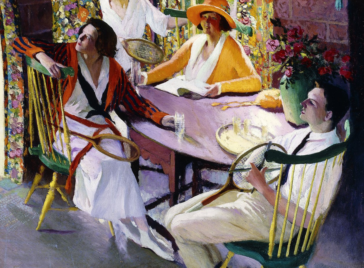 Tenniksen jälkeen, n. 1921-25 (öljy paneelille) tekijältä Rutherford Boyd