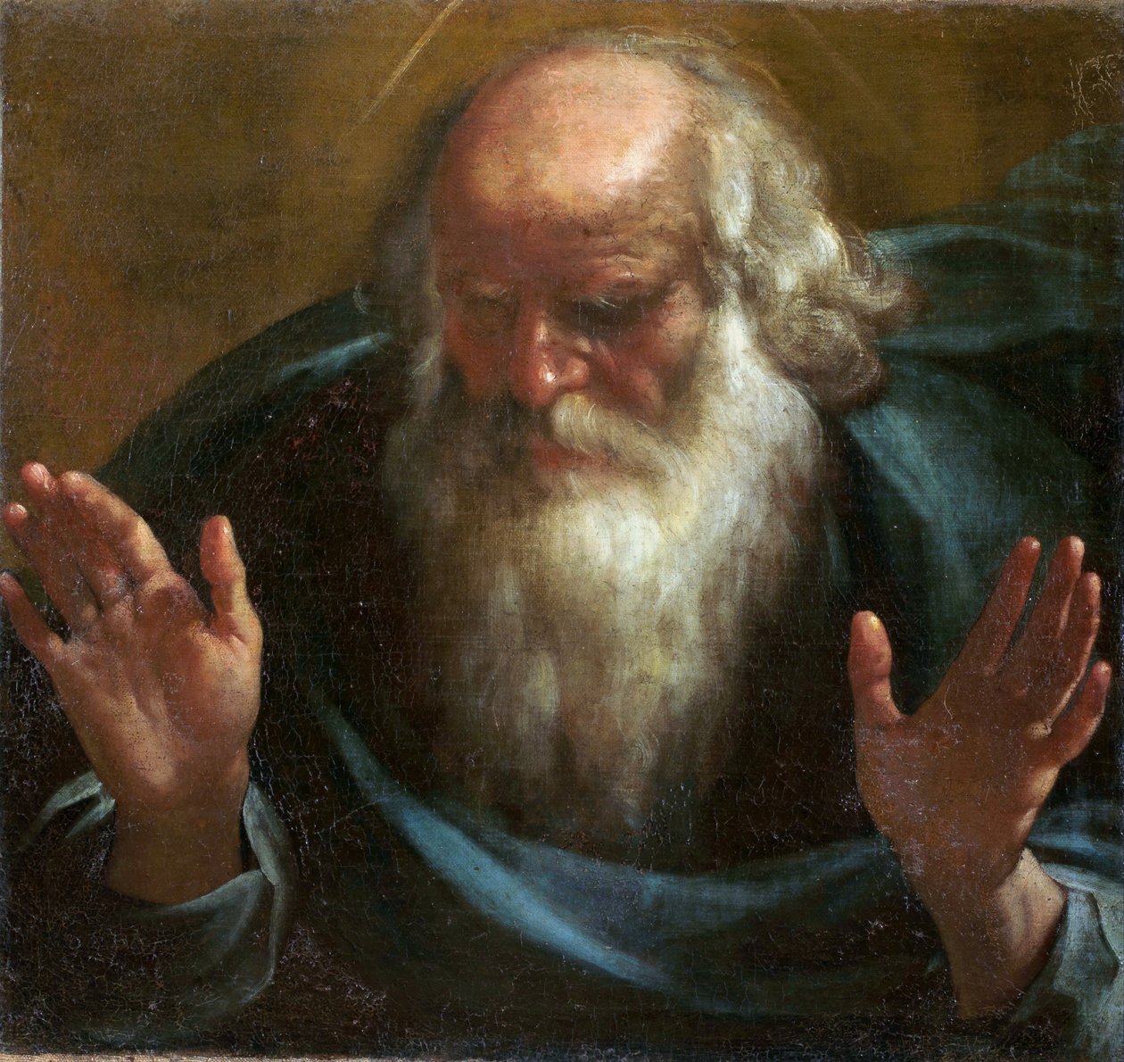 "" Dieu le pere "" (Isäjumala) Peinture de Rutilio Manetti (1571-1639) Debyytti 17eme siecle Öljy kankaalle Koko 60x63 cm San Bernardinon oratorio ja hiippakunnan museo, Sienne tekijältä Rutilio Manetti