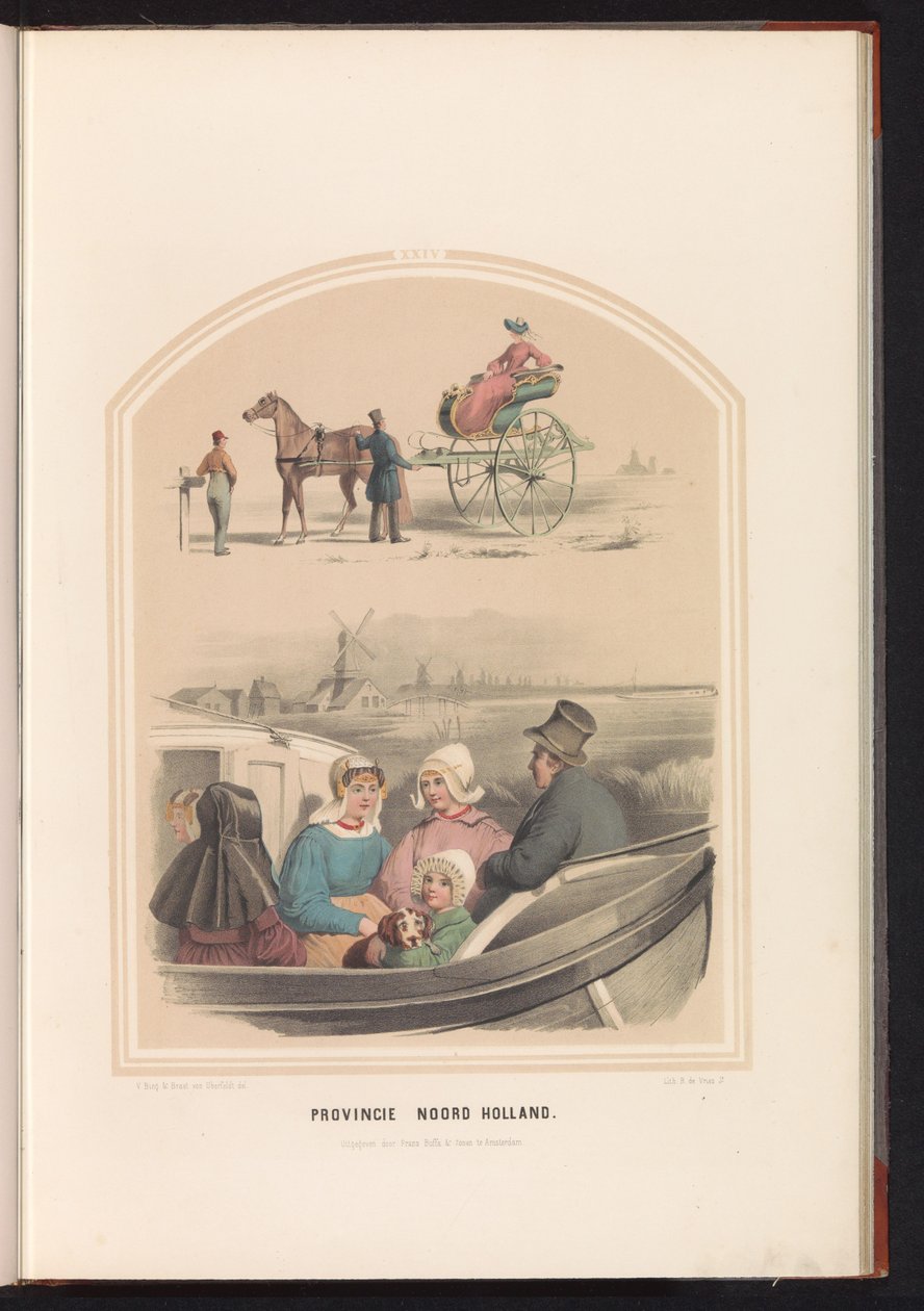 Pohjois-Hollannin perinteinen puku, 1857 Pohjois-Hollannin maakunta. / XXIV (otsikko esineessä) tekijältä Ruurt de Vries