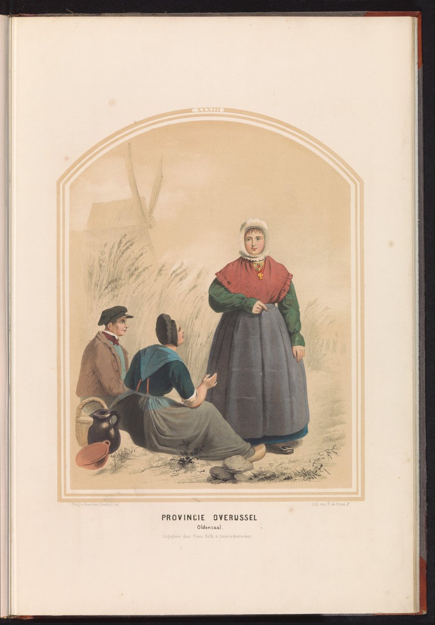 Oldenzaalin perinteinen puku Overijsselissä, 1857 Overijsselin maakunta. Oldenzaal / XXXIII (otsikko esineessä) tekijältä Ruurt de Vries