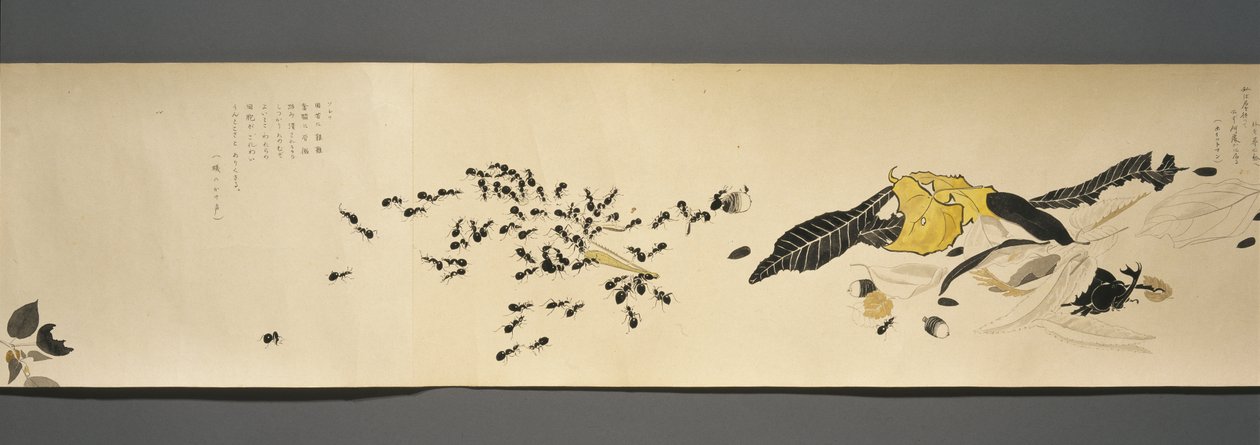 Wildlife Friends (Yasei no Tomo), Taisho-kausi, Taisho 7th Year, n. 1918 (muste & wc kiillellä koristellulle kudospaperille) tekijältä Ryoka Kawakami
