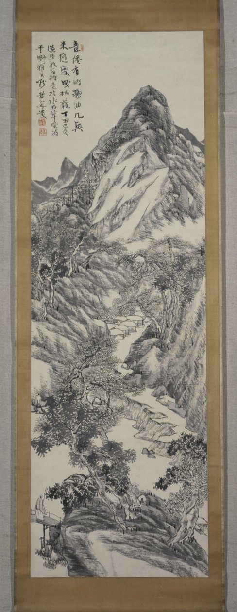 Vuoristomaisema, talvi 1877 (tussi paperille) tekijältä Rôzan Yasuda