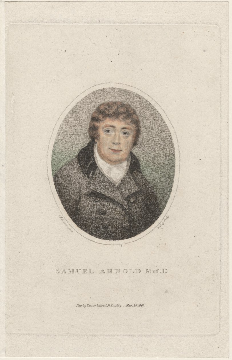 Samuel Arnold, kaiverrus William Ridley (1764-1838), 1803 (värillinen pistekaiverrus) tekijältä S. J. Arnold