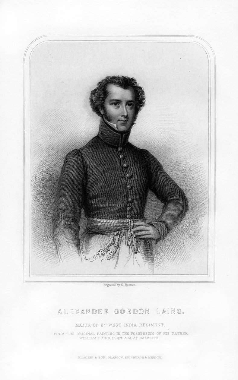 Alexander Gordon Laing, skotlantilainen tutkimusmatkailija, 1870. tekijältä S. Freeman