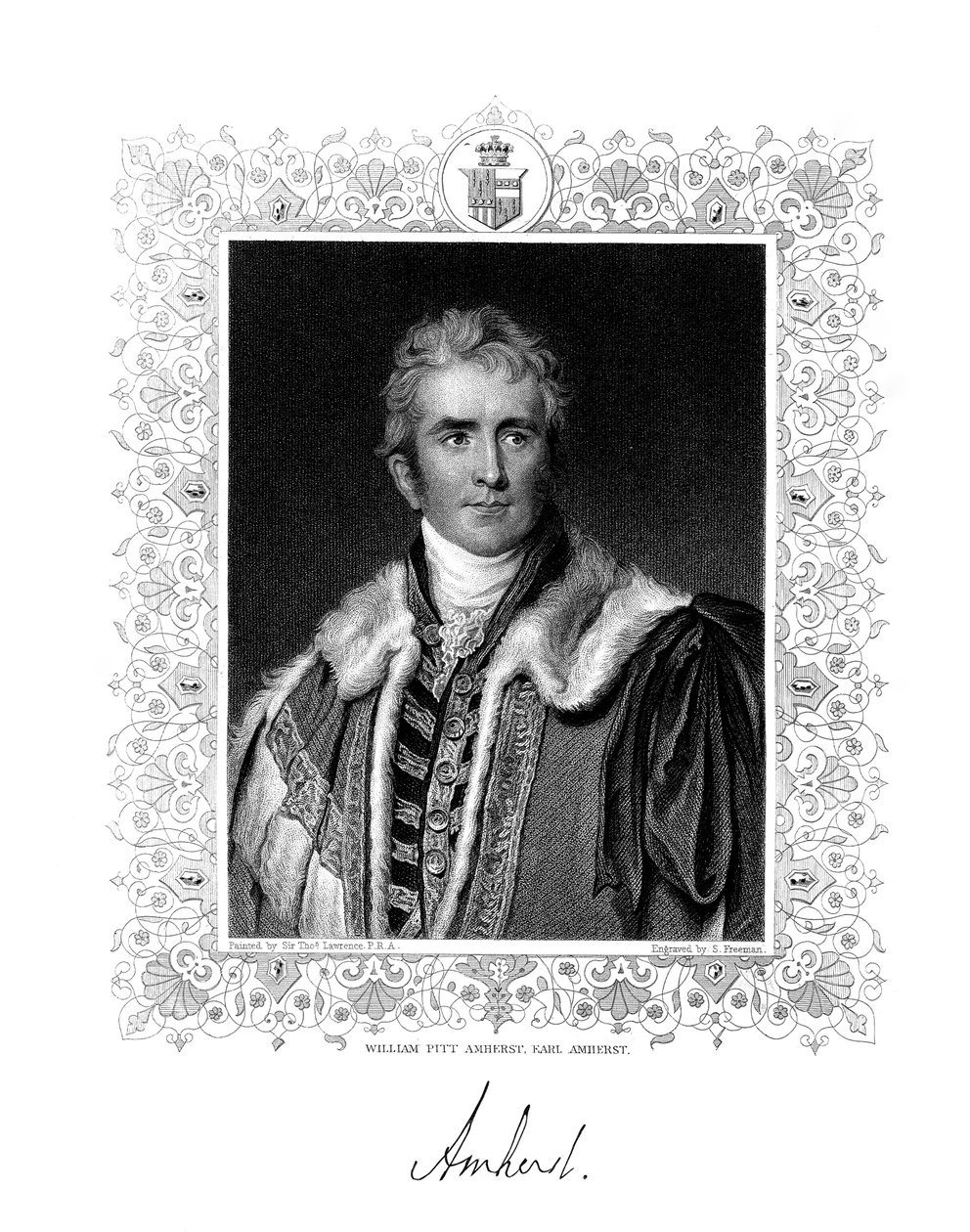 William Pitt Amherst, 1. Earl Amherst, brittiläinen valtiomies ja diplomaatti, 1800-luku. tekijältä S. Freeman