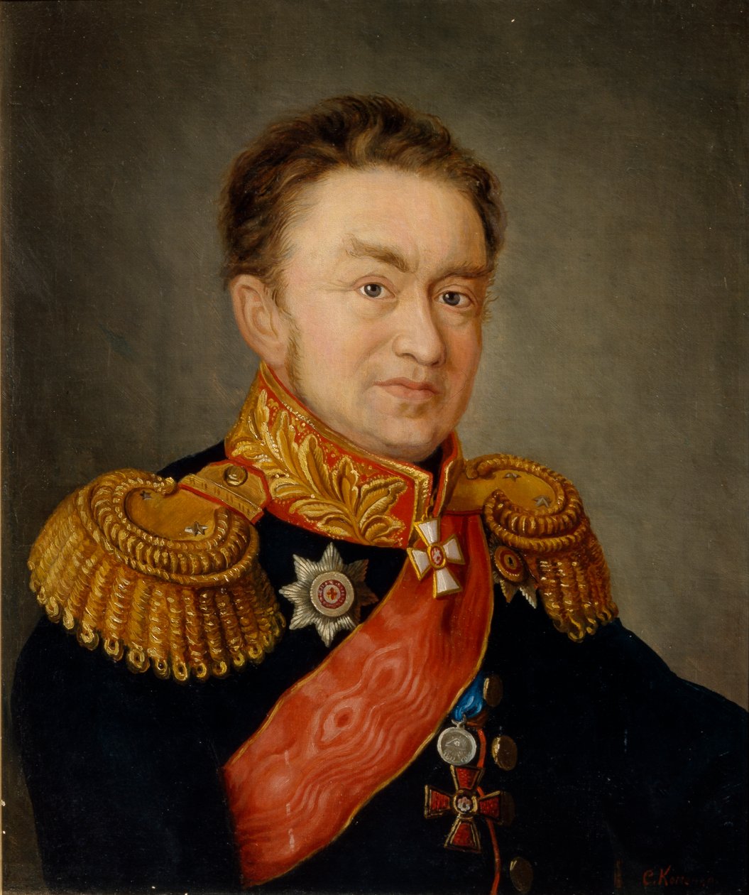 Pavel Nikolajevitš Choglokovin muotokuva 1772-1832, 1820-luku tekijältä S. Komenko