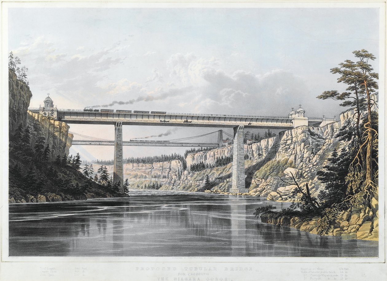 Kanadan Grand Trunk Railway: Victoria Bridge, 1854 tekijältä S. Russell