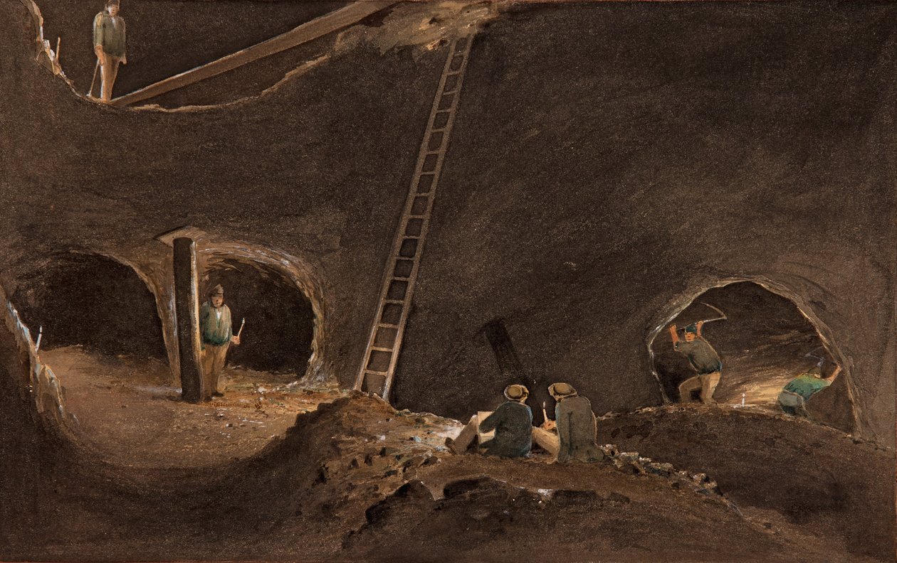 Nealesin pysäkit, Burra Burran kaivos, 12. huhtikuuta 1847 tekijältä S. T. Gill