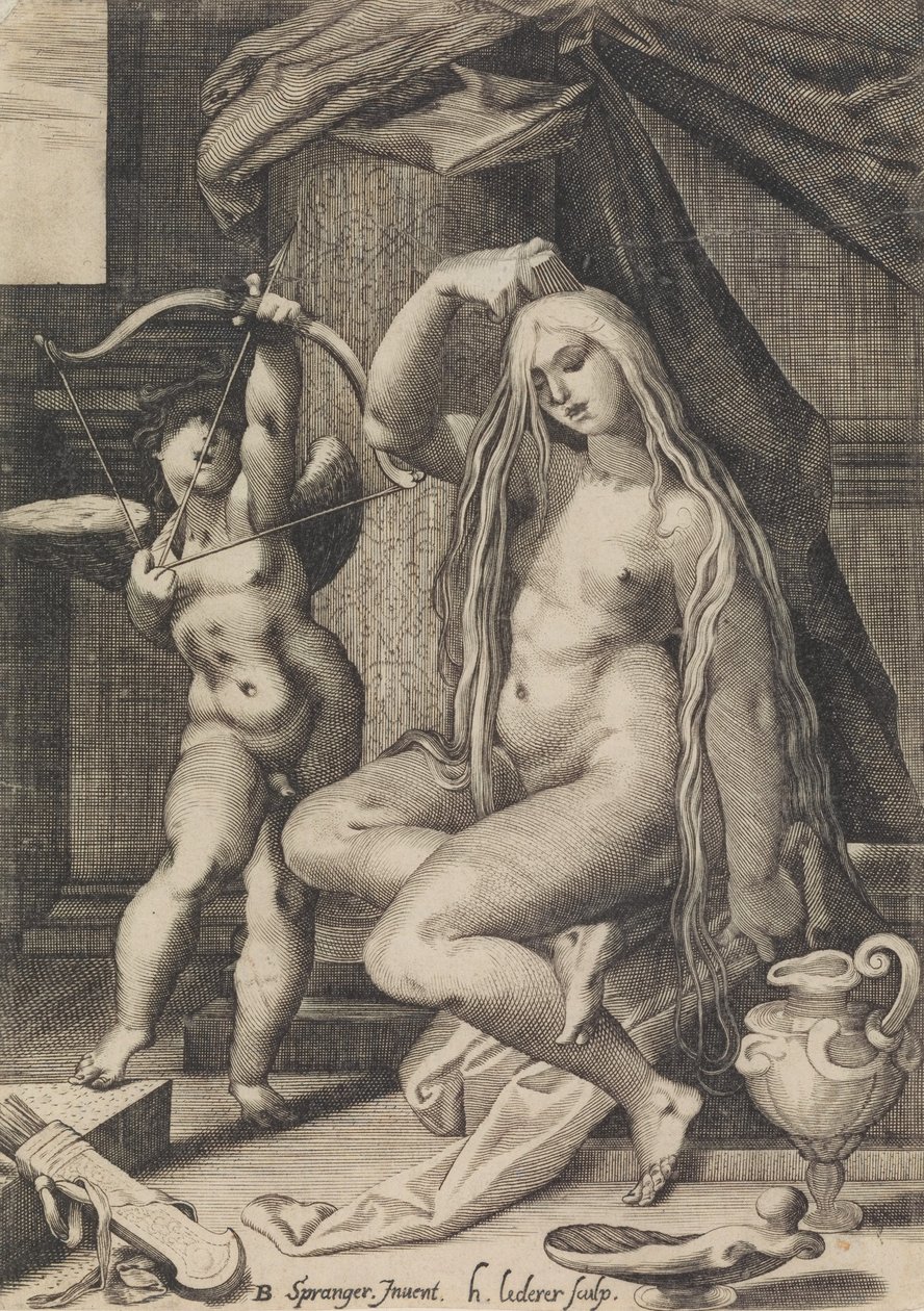 Venus ja Amor, 1571-1650. tekijältä Sadeler