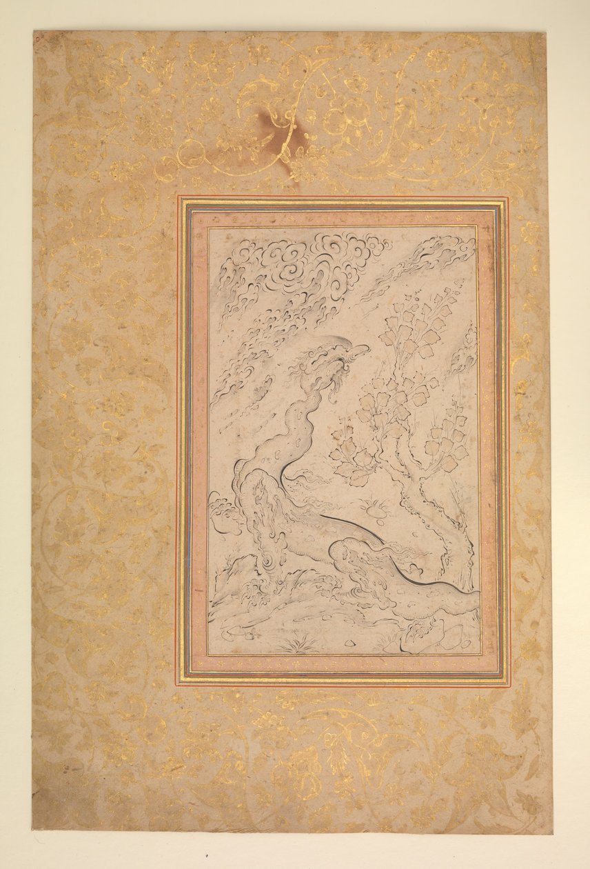 Dragon and Clouds, n. 1600. tekijältä Sadiqi Beg.