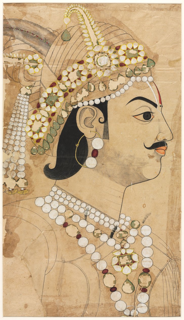 Maharaja Pratap Singhin muotokuva 1764-1803, n. 1793. tekijältä Sahib Ram