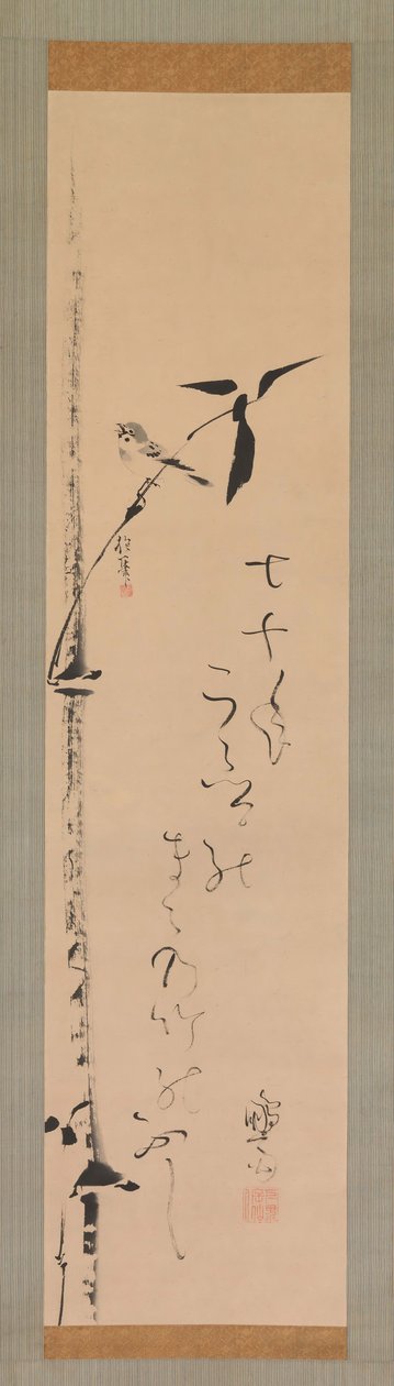 Sparrow ja Bamboo, n. 1821. tekijältä Sakai Hoitsu