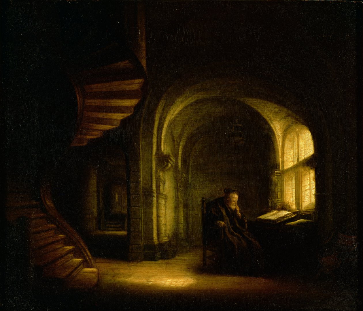 Filosofi avoimen kirjan kanssa, 1625-7 tekijältä Salomon Koninck