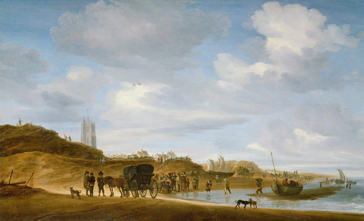 Egmond-an-Zeen ranta tekijältä Salomon van Ruisdael or Ruysdael