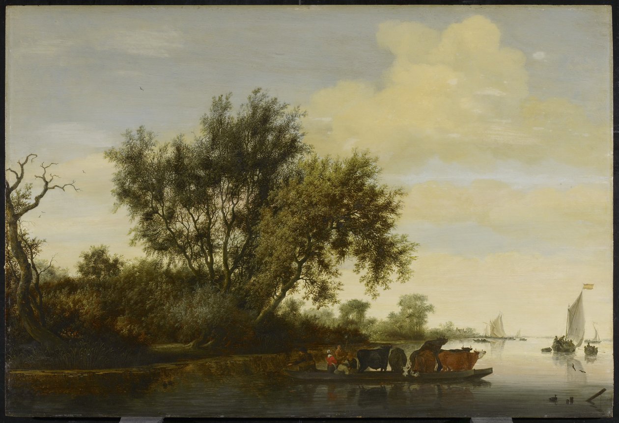 Lauttavene, 1650 tekijältä Salomon van Ruisdael or Ruysdael