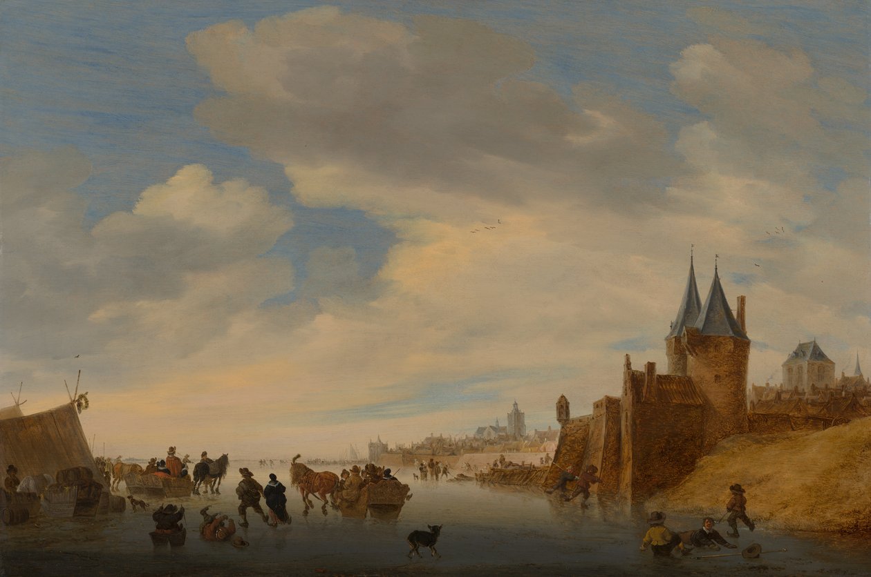 Talvimaisema Arnhemissa, 1653 tekijältä Salomon van Ruisdael or Ruysdael