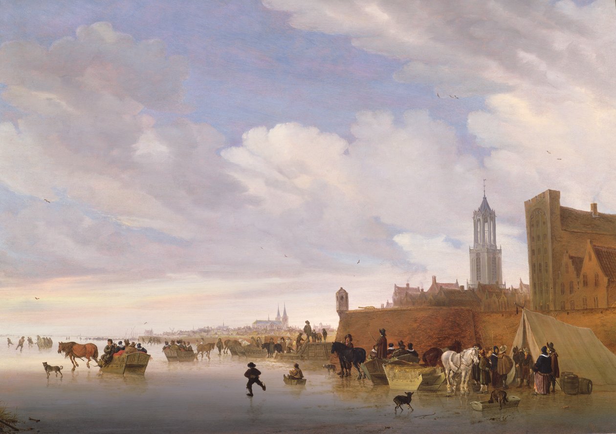 Talvimaisema lähellä Utrechtia, 1658 tekijältä Salomon van Ruisdael or Ruysdael
