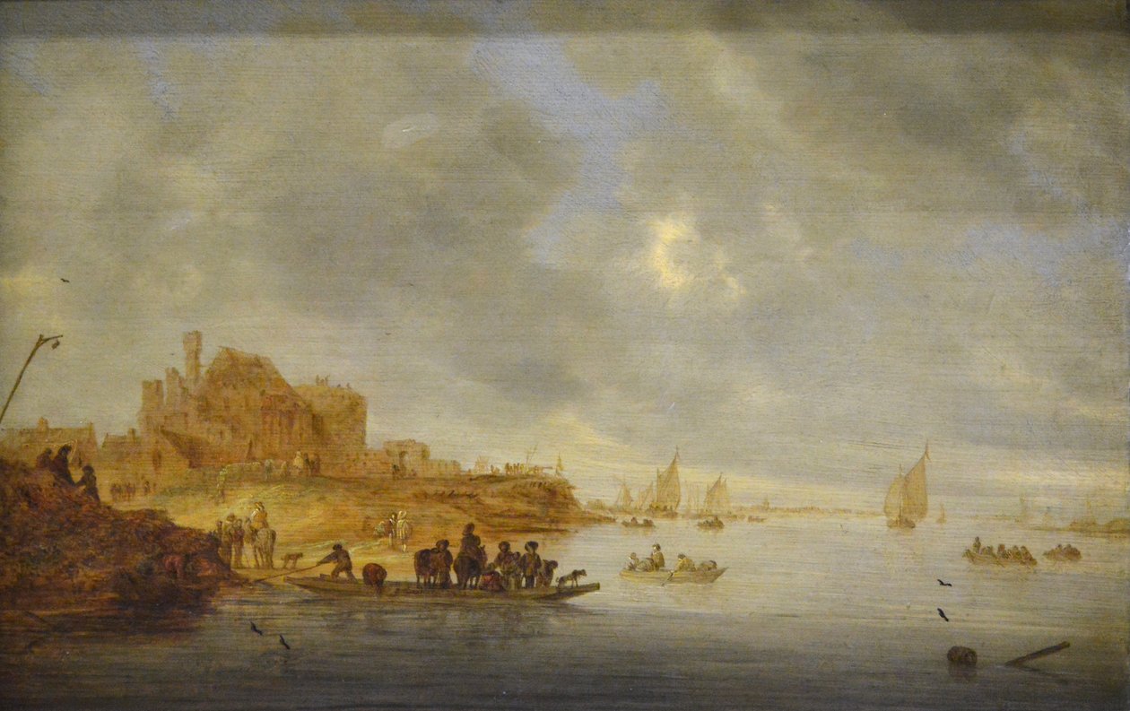 Le Bac tekijältä Salomon van Ruisdael or Ruysdael