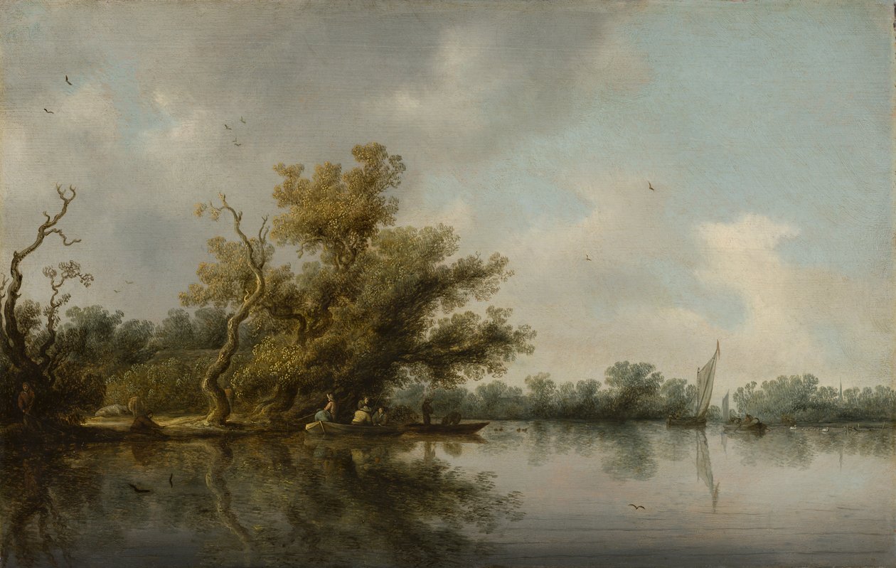 Jokiranta puineen tekijältä Salomon van Ruisdael or Ruysdael